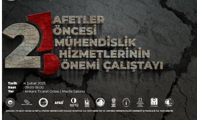 ATO 63 No’lu Proje Hizmetleri Meslek Komitesi ve Yapı Denetim ve Deprem Mühendisleri Derneği işbirliği ile ATO Meclis Salonu’nda ikincisi gerçekleştirilecek olan Afetler Öncesi Mühendislik Hizmetlerinin Önemi Çalıştayına davetlisiz